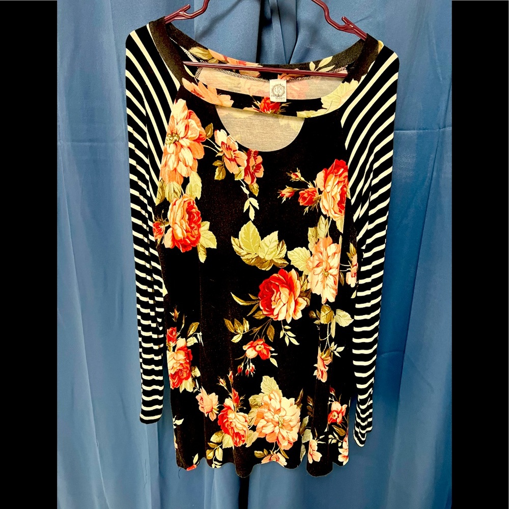 Black and Floral Top